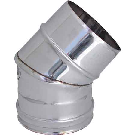 GOMITO A 45° PER CANNE FUMARIE Ø 130 mm