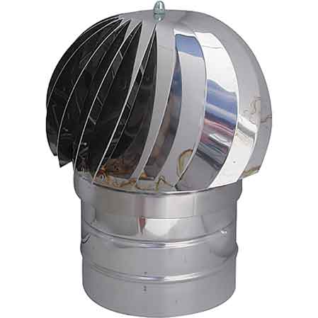 CHAPEAU DE CHEMINÉE INOX ROND 'ÉOLIENNE' Ø 300 mm