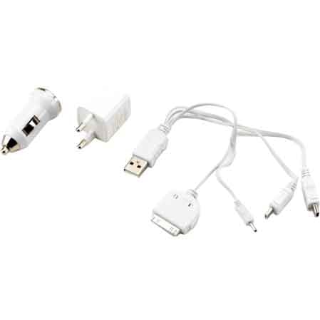 CHARGEUR USB MAISON/VOITURE AVEC CÂBLE DE CHARGE Pour tablettes et smartphones