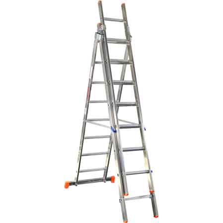 ÉCHELLE À TROIS ÉLÉMENTS 'OR3' 7+7+7 échelons - H. 4,25 m - montant 60x25 mm