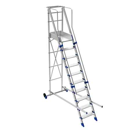 SCALA RICHIUDIBILE CON PIATTAFORMA 'FORTEZZA' 11 gradini - H. 425 cm