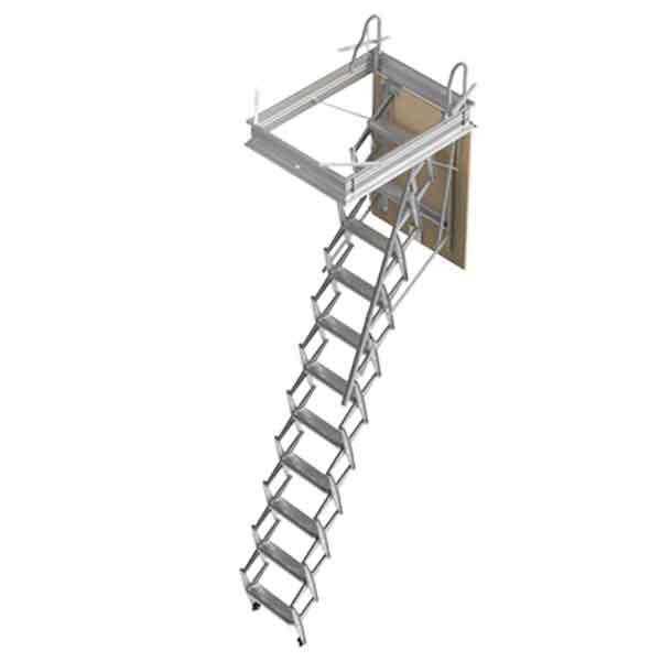 SCALA RETRATTILE A PANTOGRAFO 70x100 cm -11 Gradini - H 300 cm