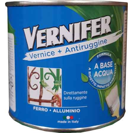 SMALTO ANTIRUGGINE ALL'ACQUA 'VERNIFER' BRILLANTE 500 ml - Bianco