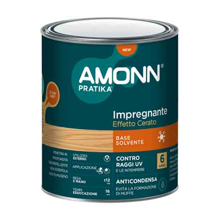 IMPREGNANTE A SOLVENTE EFFETTO CERA AMONN 0,75 lt - Noce scuro