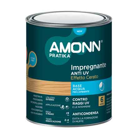 IMPREGNANTE ALL'ACQUA ANTI-UV EFFETTO CERA AMONN 0,75 lt  - Trasparente