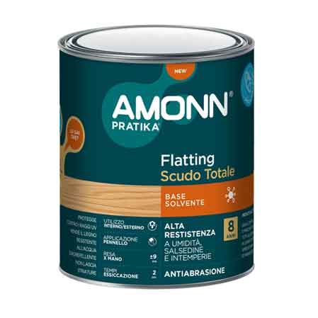 FLATTING PER ESTERNO A SOLVENTE 'SCUDO TOTALE' AMONN 0,75 lt - Lucido