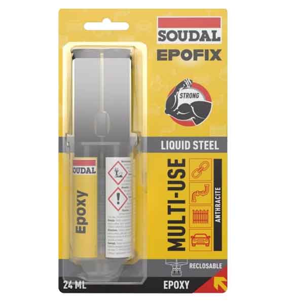 COLLE ÉPOXY ACIER LIQUIDE SOUDAL 24 ml
