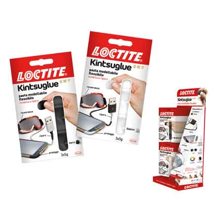 PASTA MODELLABILE 'KINTSUGLUE' Expo - 6 pz 3x5 gr Bianco + 6 pz 3x5 gr Nero