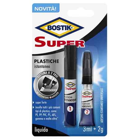 COLLA 'SUPER PLASTICA' BOSTIK 2 gr + 3 ml