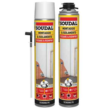 SCHIUMA POLIURETANICA UNIVERSALE SOUDAL 750 ml - Manuale