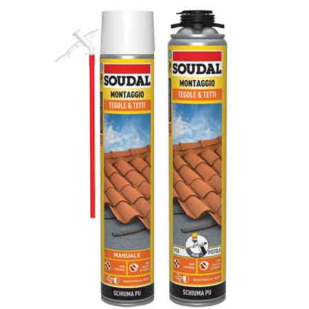 SCHIUMA POLIURETANICA TEGOLE E TETTI SOUDAL 750 ml - Manuale