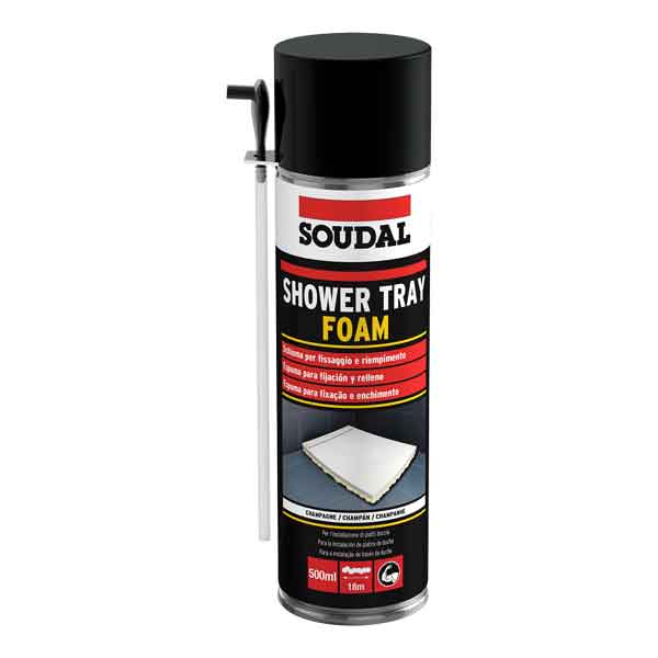 MOUSSE DE POLYURÉTHANE POUR RECEVEURS DE DOUCHE SOUDAL 500 ml - Manuelle
