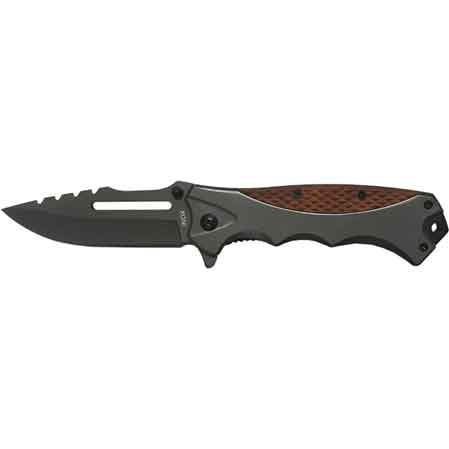 COLTELLO DA TASCA MANICO LEGNO7ALLUMINIO '26565' AUSONIA 21 cm