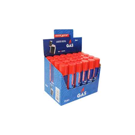 NACHFÜLLGAS FÜR FEUERZEUGE 60 ml – Thekendisplay