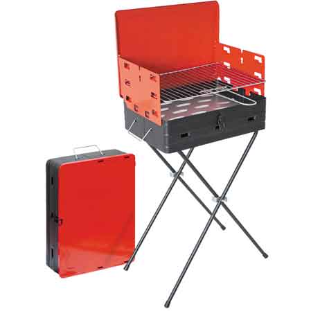 BARBECUE À CHARBON DE BOIS « VALISETTE » 43x31x77h cm