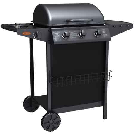 BARBECUE A GAS TRE FUOCHI CON FORNELLONE CARDINALE  104x55,4x97,7h cm
