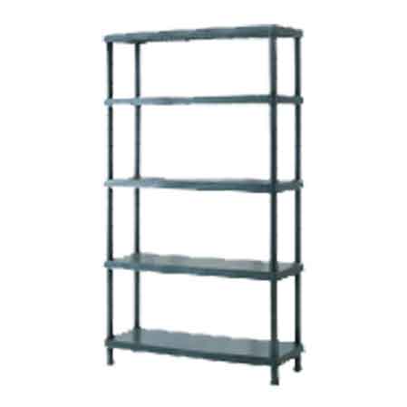ÉTAGÈRE EN RÉSINE FIXE 30x80x188h cm - 5 tablettes - charge 225 kg