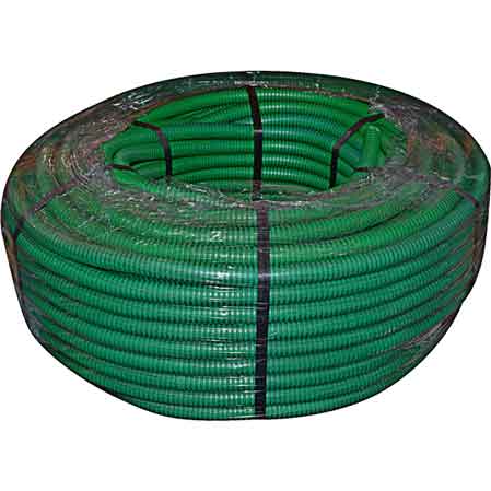 TUBO CORRUGATO CON TIRAFILO VERDE Ø 25 - Rotolo 50 mt