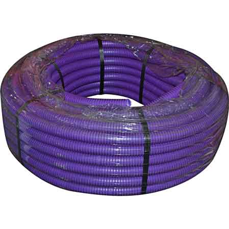 TUBO CORRUGATO CON TIRAFILO VIOLA Ø 25 - rotolo 50 mt