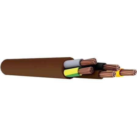 FÜNFECKIGES KABEL „BRAUN“ Querschnitt 5x1,5 mm