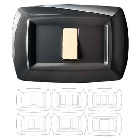 ABDECKPLATTE FÜR SCHALTER 'RUND' SCHWARZ 1-fach