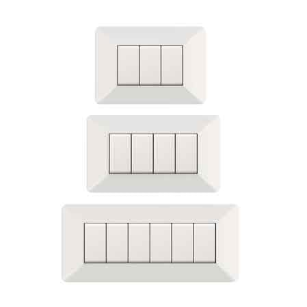 PLACCA COPRINTERRUTTORE BIANCA 'EASY' 3 Posti
