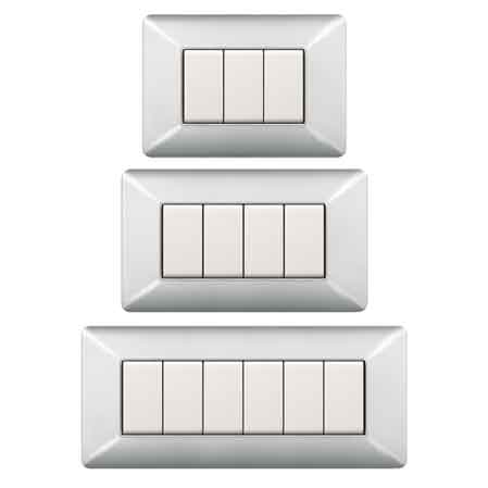 PLACCA COPRINTERRUTTORE IN ALLUMINIO CHIARO 'EASY' 3 Posti