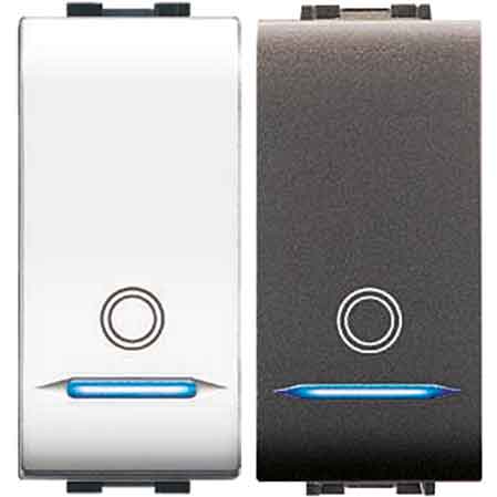 PULSANTE UNIPOLARE ILLUMINABILE 'MYLIFE' 16Ax 250V - Bianco
