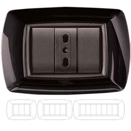 BLENDE FÜR LICHTSCHALTER SCHWARZ „MYLIFE“ 7 Module