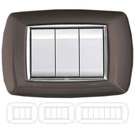 Schalterblende aus Aluminium, Nacht, "MYLIFE", 4 Module