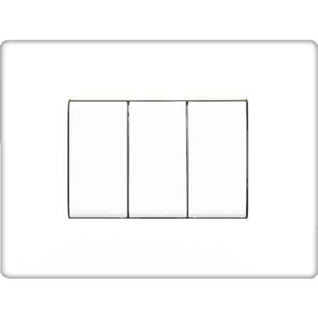 PLACCA COPRINTERRUTTORE BIANCA 'MYLIFE Q' 7 posti