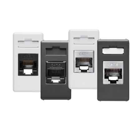 PRISE TÉLÉPHONIQUE RJ45 CAT 6 'SISTEM' FTP - Noir