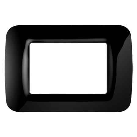 PLAQUE CACHE-INTERRUPTEURS NOIR TONER « SYSTEM » 3 postes