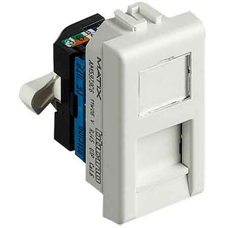 PRISE TÉLÉPHONIQUE RJ45 'MATIX' BTICINO Cat. 5E UTP - Blanc