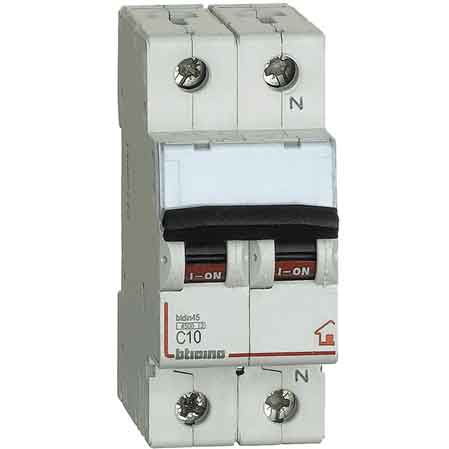 INTERRUTTORE MAGNETOTERMICO MODULARE BTICINO 1P+N Corrente 16A