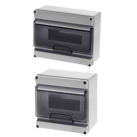CENTRALINO DA PARETE C/PORTELLO IP65 12 Moduli - 250x202x90 mm - Grigio