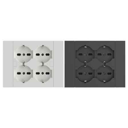 SCHUKO-WANDSTECKDOSE „QUADRA“ Farbe Weiß