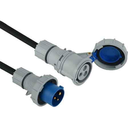 INDUSTRIE-VERLÄNGERUNGSKABEL MIT GUMMIKABEL IP67 16A 2P+T 200-250V - 20 m