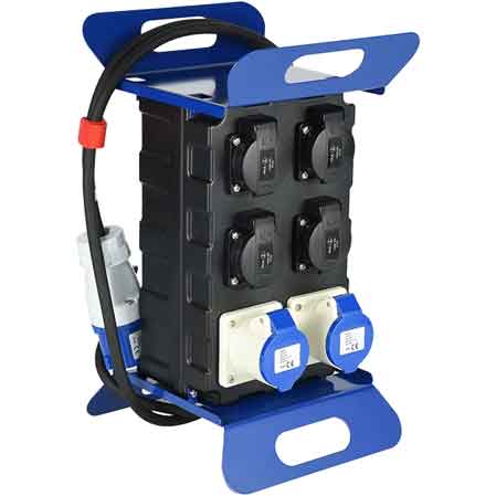 QUADRO DI DISTRIBUZIONE PORTATILE CON INTERRUTTORE DIFFERENZIALE cm 20x22x36h