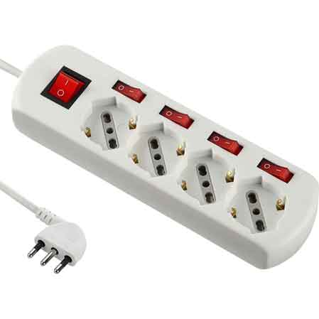 MULTIPRESA CON INTERRUTTORI INDIPENDENTI 4 posti