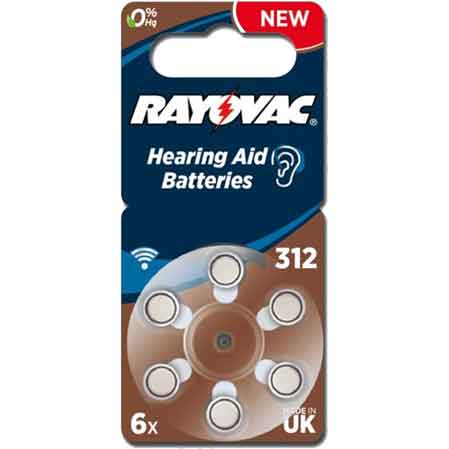 PILA PER ACUSTICA 'RAYOVAC 312' Blister 6 Pezzi