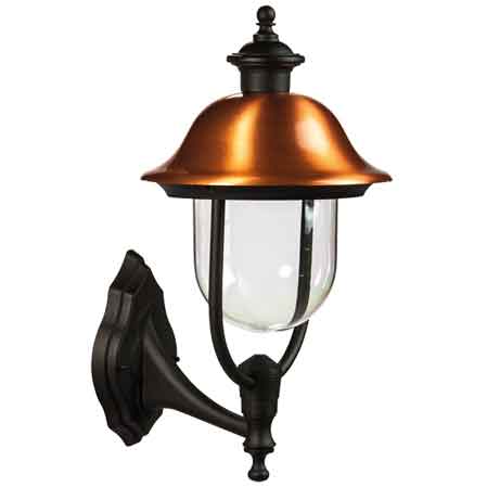 Wandlaterne 'CALLIOPE UP' Schwarz/Kupfer