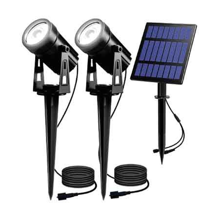 DOUBLE SPOT SOLAIRE À LED CARDINALE 2x3 Watts - Couleur noir
