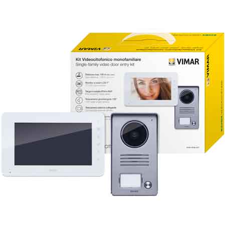 KIT INTERPHONE VIDÉO FAMILIAL UNIQUE « K40910 » VIMAR Écran 7"