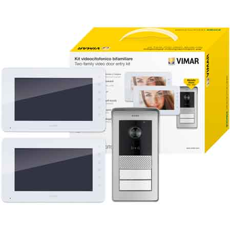 KIT VIDEOCITOFONO BIFAMILIARE 'K42911' VIMAR Due schermi 7"