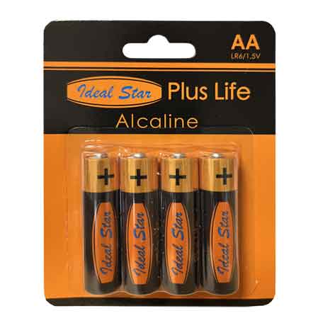 PILE ALCALINE "PLUS LIFE" STILO CARDINALE  Blister 4 pezzi