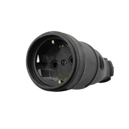 PRESA MOBILE SCHUKO 16A IN GOMMA  CARDINALE 2P+T