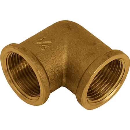 GOMITO FEMMINA/FEMMINA OTTONE GIALLO 1/2"x1/2"