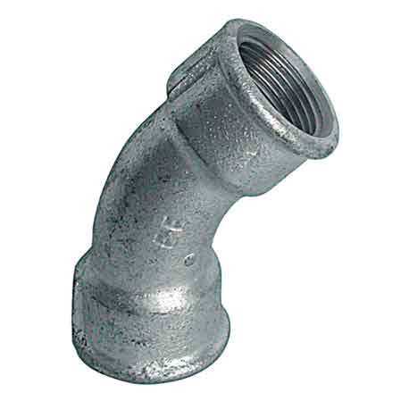 CURVA A 45° FEMMINA/FEMMINA 1/2"
