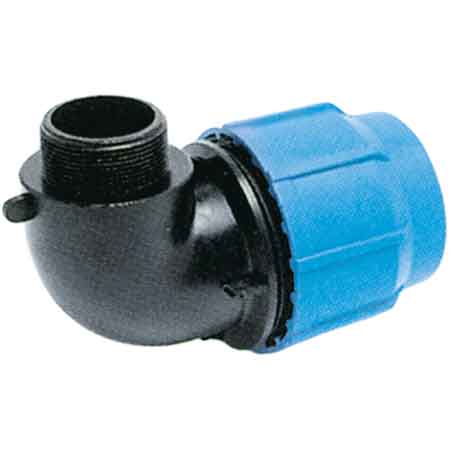 GOMITO A 90° CON DERIVAZIONE MASCHIO PP Ø 32x1"